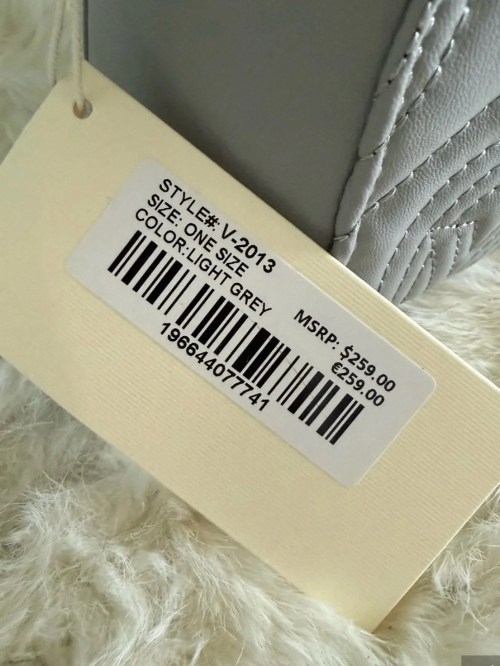 Valentino Orlandi Medium Quilted Light Grey Convertible Crossbody Tote Bag